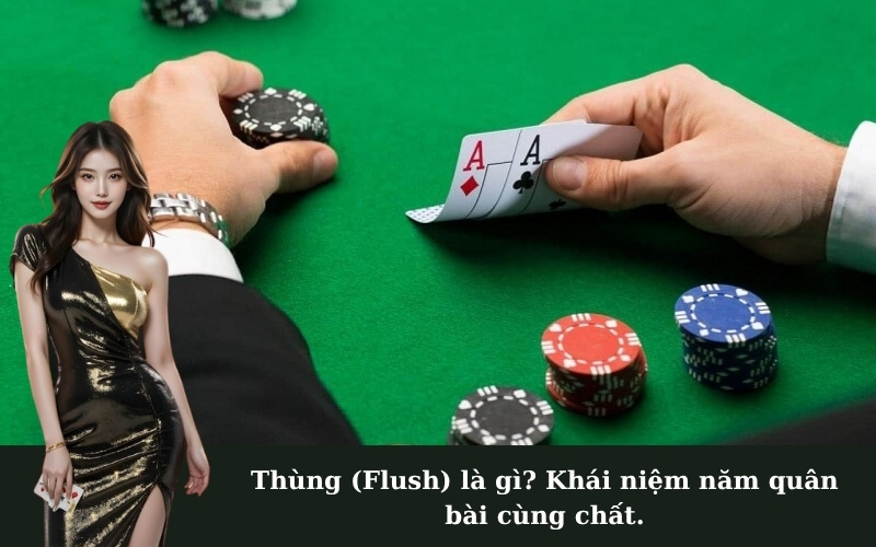 Thùng (Flush) là gì? Khái niệm năm quân bài cùng chất.